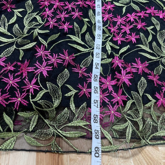 Lulus NWT Divine Delight Black Floral Embroidered Maxi Dress Size M Sleeveless - Picture 8 of 12